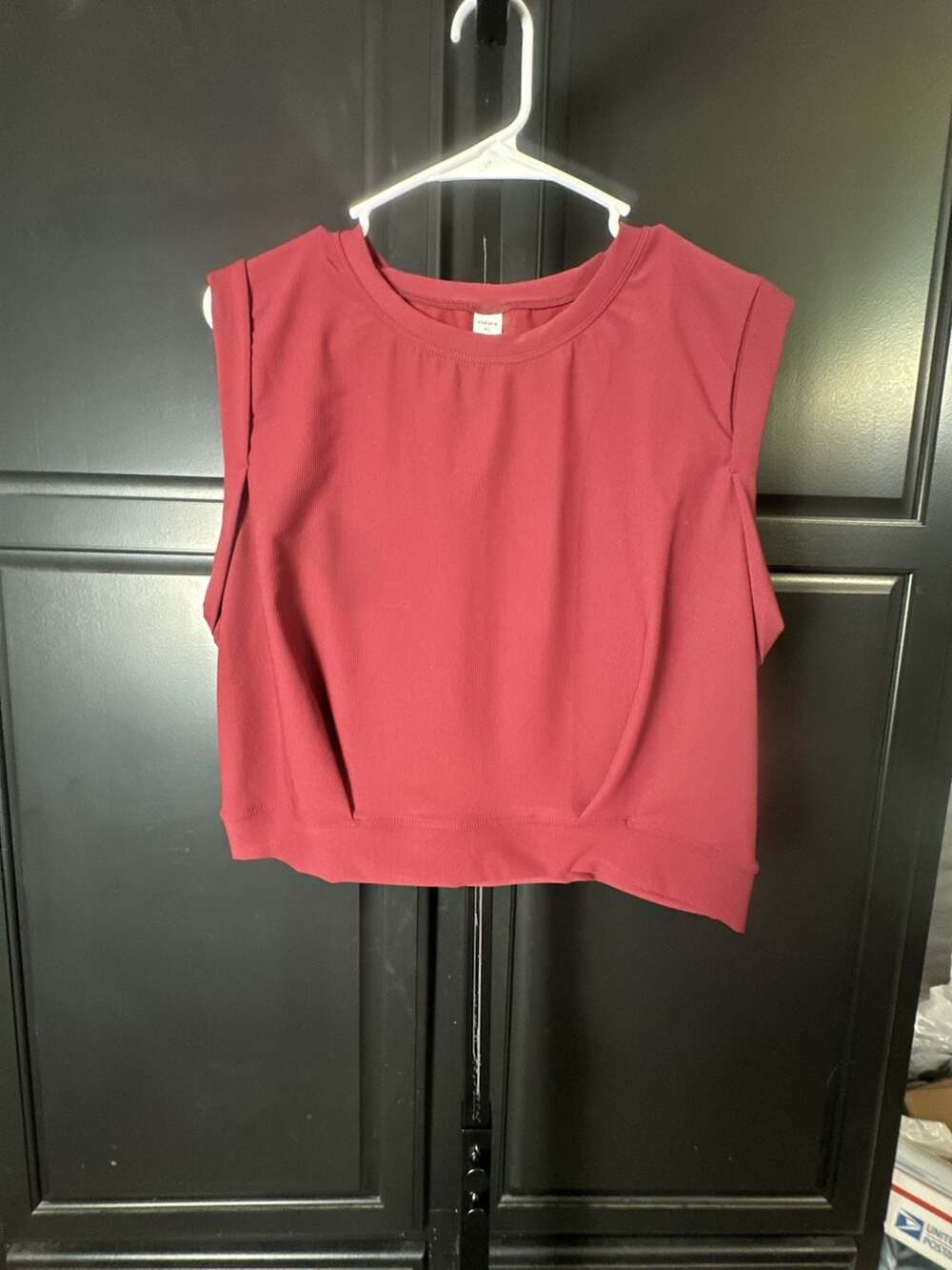 Halara Patitoff Flow Pet Hair Resistant Crew Neck Cropped Yoga Tank Top#855